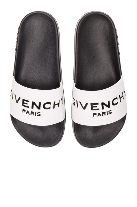 givenchy slides cheap|Givenchy slides white and black.